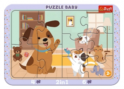 Puzzle Ramkowe Baby Jak pies z kotem