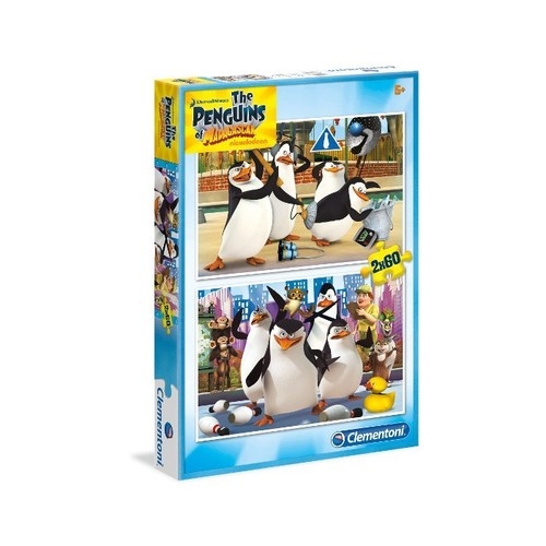 Puzzle Pingwiny z Madagaskaru 2x60 (07129)