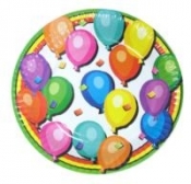 Talerze papierowe średnie kolorowe party 18 cm (DC1296)