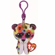 Ty Beanie Boos: Giselle - maskotka-brelok Tęczowy lampart z rogiem, 8.5cm (35229)