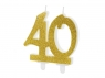 Świeczka urodzinowa 40 złota 7.5cm Kevin Prenger