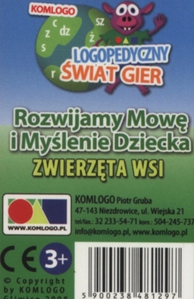 Karty Rozwijamy mowę i myślenie dziecka Zwierzęta wsi