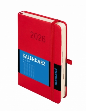 Kalendarz 2026 Memofix B6 DNS - Czerwony