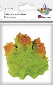 Ozdoba materiałowa Titanum Craft-fun Liście klonu zielono-pomarańczowy 10 szt.