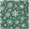 Serwetki Płatki śniegu zielone 33x33cm 20szt