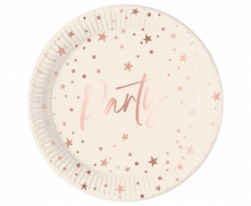 Talerzyki papierowe Rose Gold Party 23cm 8szt