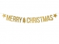 Baner Merry Christmas złoty 10.5x150cm