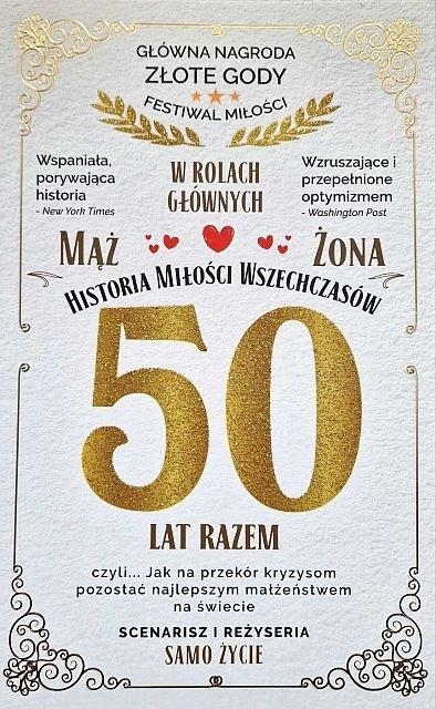 Karnet 50 rocznica ślubu (złota)