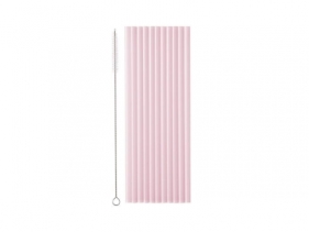 Słomki plastikowe różowe 23cm 12szt