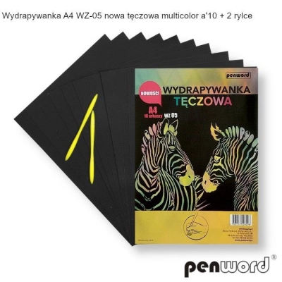 Wydrapywanka tęczowa A4 10 arkuszy WZ-05