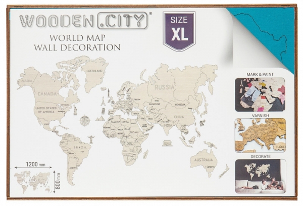 Mapa świata rozmiar XL kolor cyan (WM503/504/3)