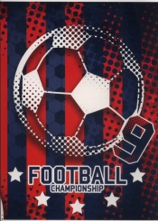Zeszyt A5 w trzy linie kolorowe 16 kartek Football 5 sztuk