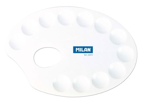 Paleta MIlan do mieszania farb plastikowa 20 x 14,5 cm