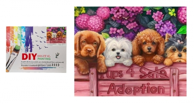 <img src='https://webimage.pl/pics/299/7/d5902496207299U1362.jpg' style='height:440px' /> Malowanie po numerach 4 Pieski