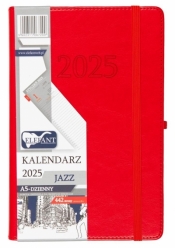 Kalendarz 2025 A5 dzienny Jazz czerwony