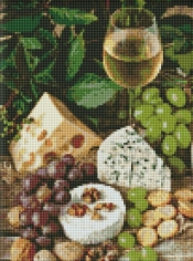 Diamentowa mozaika - Białe wino z serem 30x40cm