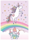 Karnet B8 mini Unicorn tęcza
