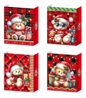 Torebka prezentowa L Boże Narodzenie brokat 3D mix