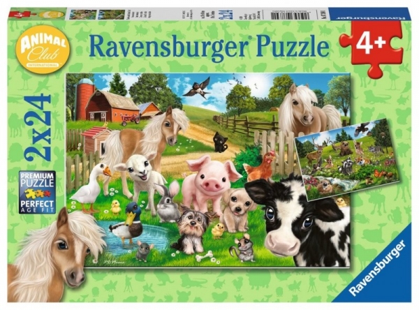 Puzzle 2x24 elementy - Klub zwierząt (078301)