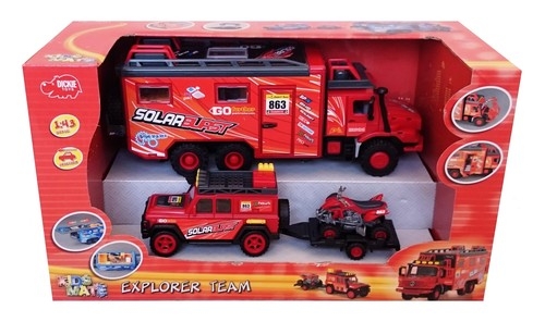 Explorer Team ciężarówka terenówka i quad czerwone