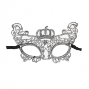 Maska Arpex subtelna koronkowa glamour srebrna (KM0301SRE)