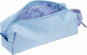 Piórnik saszetka Oxford Flowers - jasnoniebieska