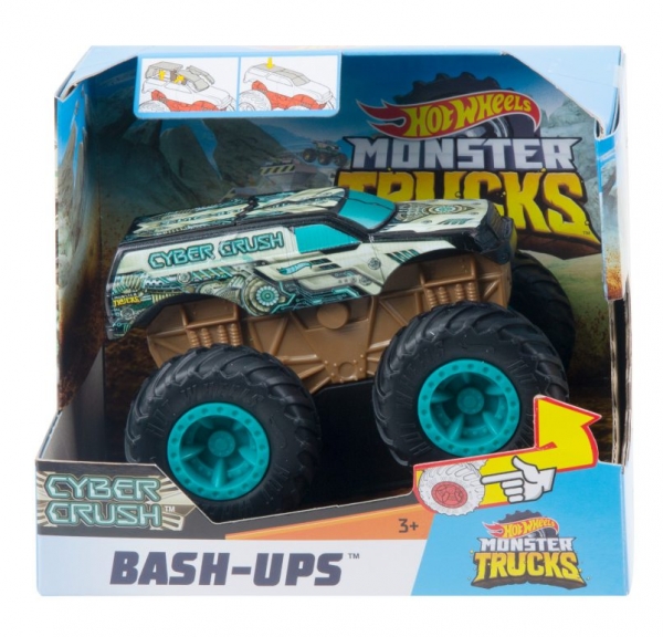 Hot Wheels: Monster Trucks Bush Ups - Pojazd z Kraksą Cyber Crush (GCF94/GCF97)