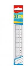 Linijka 15cm transparentna falista krawędź