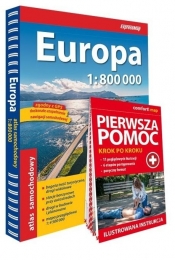 Europa Atlas Samochodowy+pierwsza pomoc 1:800 000 - Opracowanie zbiorowe