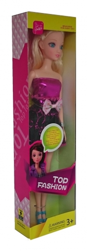 Lalka Top Fashion 29 cm blond włosy fioletowa sukienka - <br />