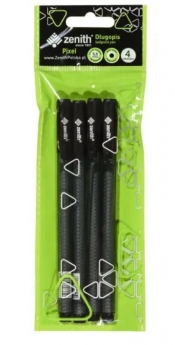 Długopis Pixel 0,5mm czarny 4szt ZENITH