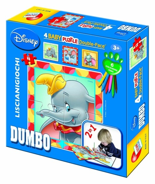 Puzzle dwustronne Dumbo 4 obrazki (304-33553)