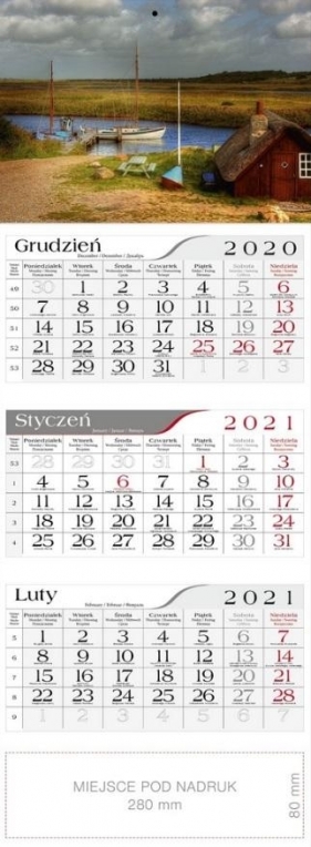 Kalendarz 2021 Trójdzielny Nad jeziorem CRUX