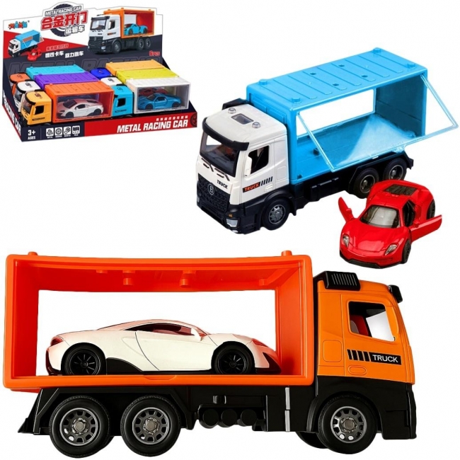 Auto ciężarowe z autem metalowym MIX