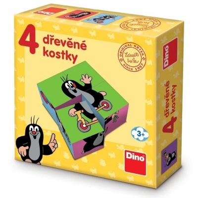 Drewniane klocki obrazkowe Krecik 4el