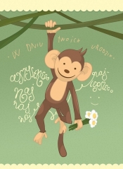 Karnet urodziny Małpka