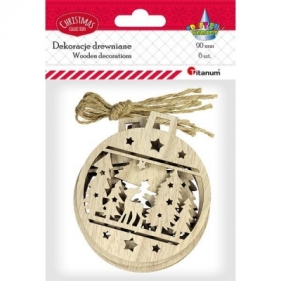 Dekoracje drewniane - zawieszki bombki (92509)