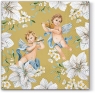 Serwetki Paw Lunch BN Angels in Flowers gold - mix nadruk 330 mm x 330 mm