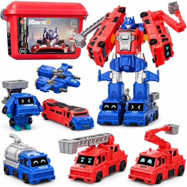 <img src='https://webimage.pl/pics/305/6/d5901353696030.jpg' style='height:440px' /> Pojazdy łączone magnetycznie robot 17el
