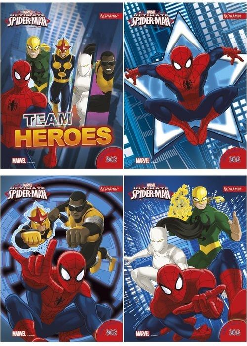 Wkłady do segregatora A6 Spider-Man 8 kartek z kolorowankami i naklejkami seria 302