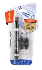 Marker permanentny + 2 ampułki czarny MemoBe