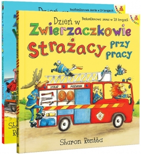 Pakiet: Dzień w Zwierzaczkowie: Strażacy przy pracy / Wyruszamy pociągami z Kocurkami - Sharon Rentta
