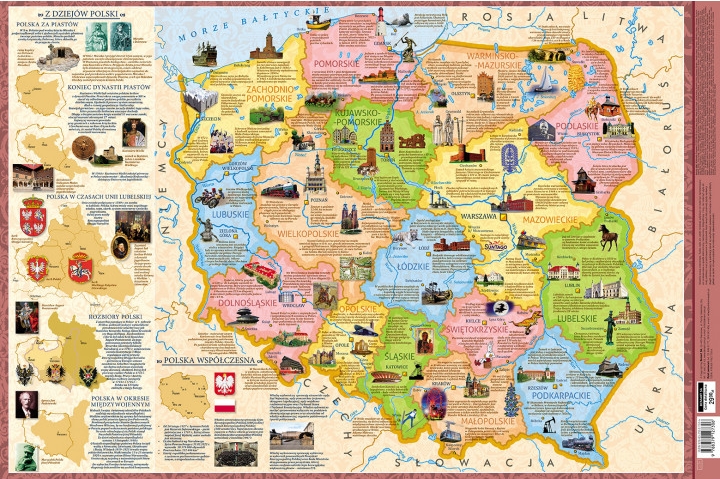Podkładka 3W - Mapa Polski regiony