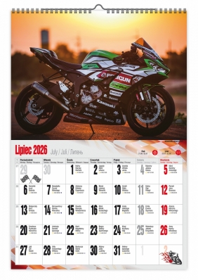 Kalendarz 2026 ścienny dwustronny A3 - Motocykle