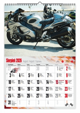Kalendarz 2026 ścienny dwustronny A3 - Motocykle