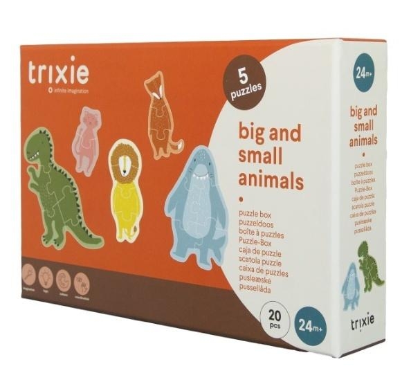 Puzzle Duże i małe zwierzęta 5 układanek