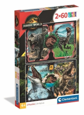 Puzzle 2x60 Super kolor Jurassic World