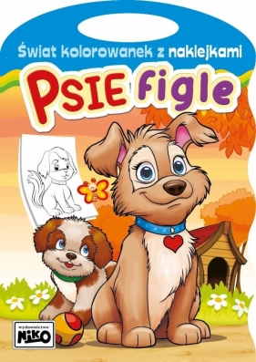 Świat kolorowanek z naklejkami. Psie figle - Artur Rajch