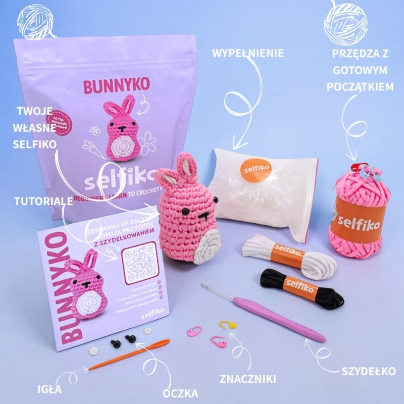 Zestaw do szydełkowania króliczek Bunnyko
