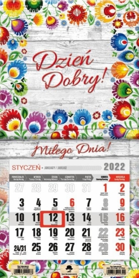 Kalendarz 2022 jednodzielny mini z mag. Folk